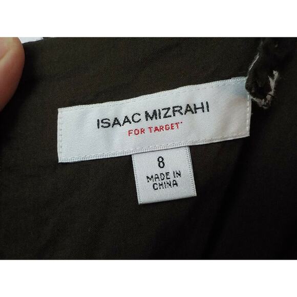 Isaac Mizrahi Target Brown Sheath Dress 8 Straps Embroidery Zip Up 100% Cotton - Picture 7 of 10